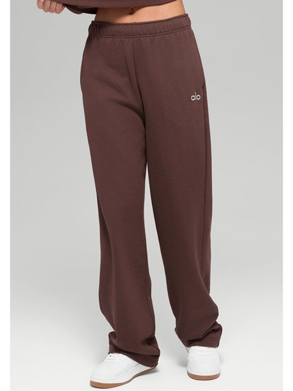 Alo Accolade Straight Leg Sweatpants Brownstone High-Rise Waist Sweats Joggers M